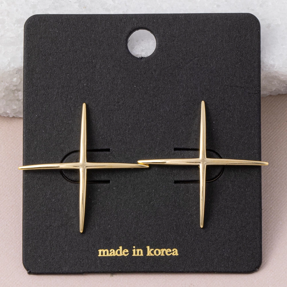 Slim Pointed Cross Stud Earrings
