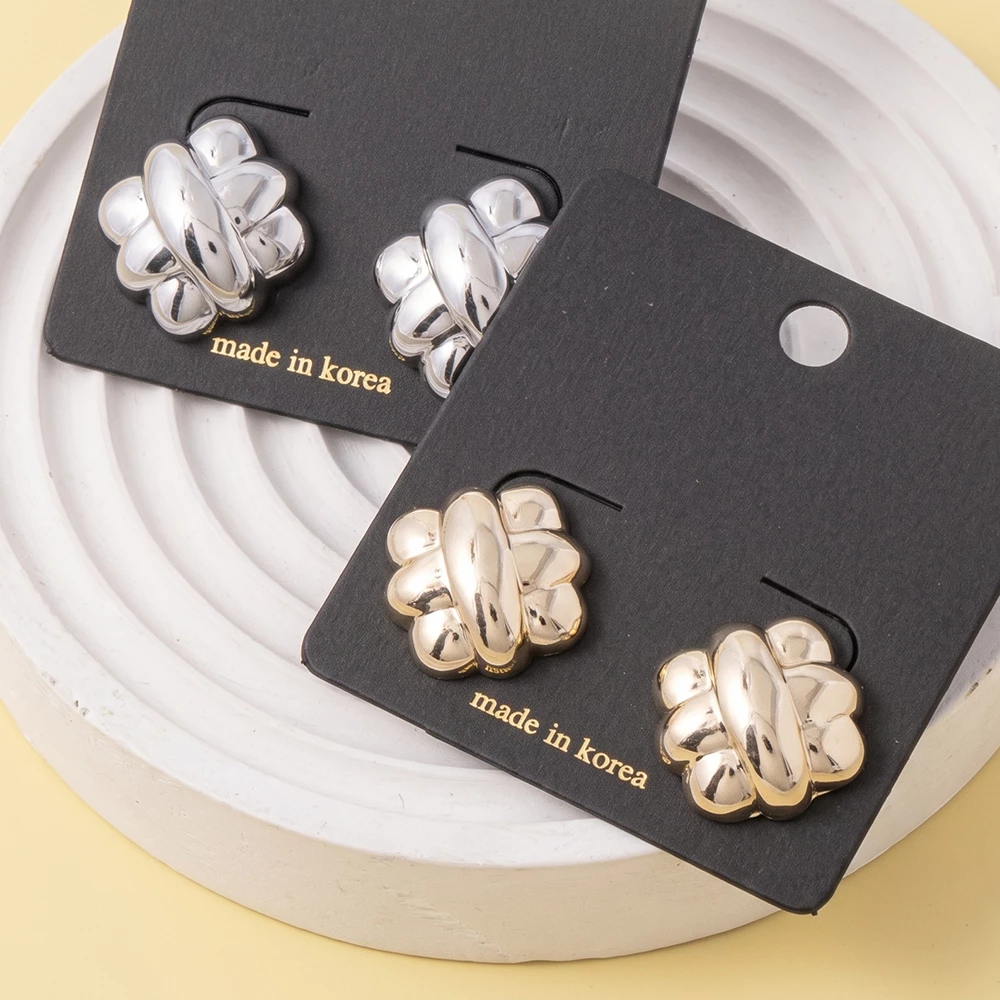 Polished Interwoven Knot Stud Earrings