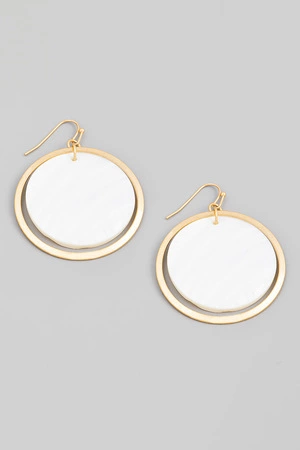 Circle Layered Disc Drop Earrings