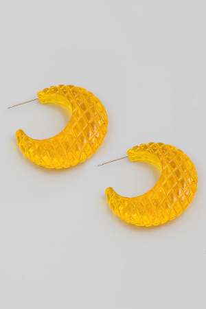 Yellow Acetate Hoop Earrings