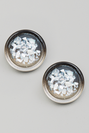 Mini Circle Disc Stud Earrings