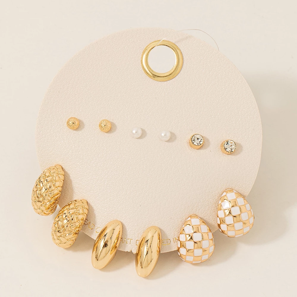 Mixed Huggee And Stud Earrings Set