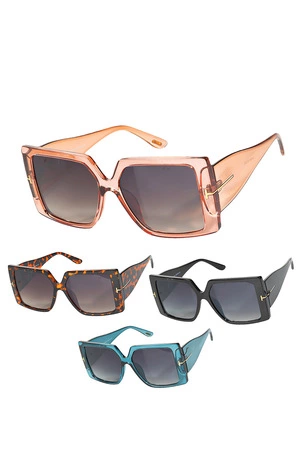 Twelve Piece Bulky Tortoise Square Fashion Sunglasses
