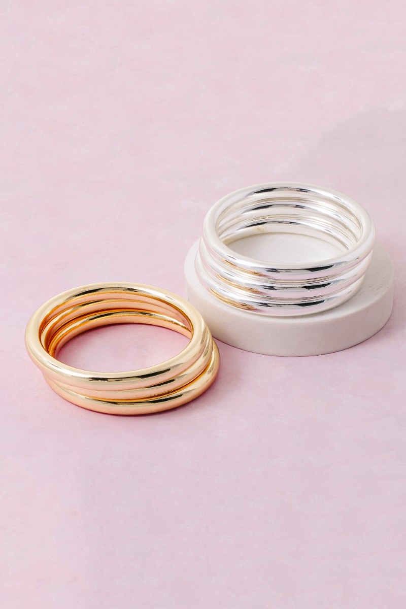 Metallic Triple Bangle Bracelet