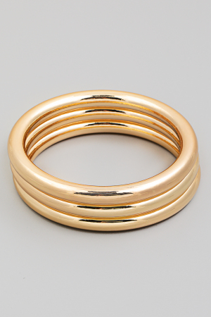 Metallic Triple Bangle Bracelet Set