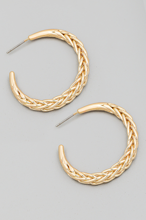 Wheat Chain Hoop Earrings