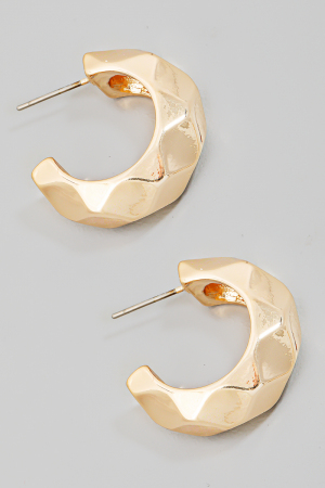 Geometric Metallic Hoop Earrings