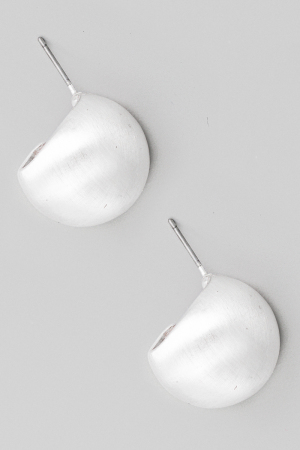 Brushed Metallic Sphere Huggie Earrings