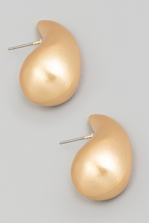 Brushed Metallic Huggie Earrings