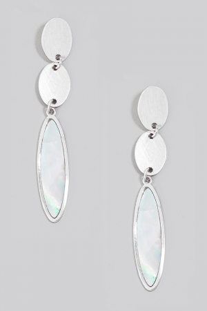 Tiered Seashell Oval Chain Earrings