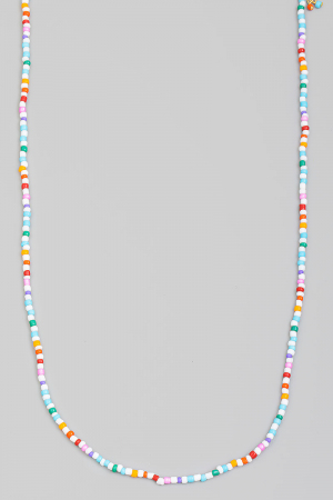 Multi Color Seed Beaded Necklace