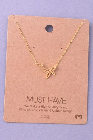 Whale Outline Pendant Necklace