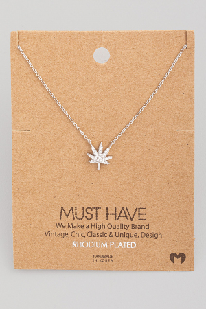 Jewel Cannabis Pendant Necklace