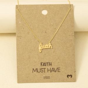 Cursive Faith Pendant Necklace