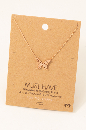 Butterfly Cutout Pendant Necklace