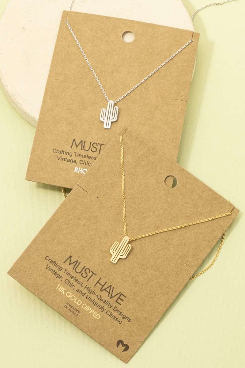 Cactus Pendant Necklace