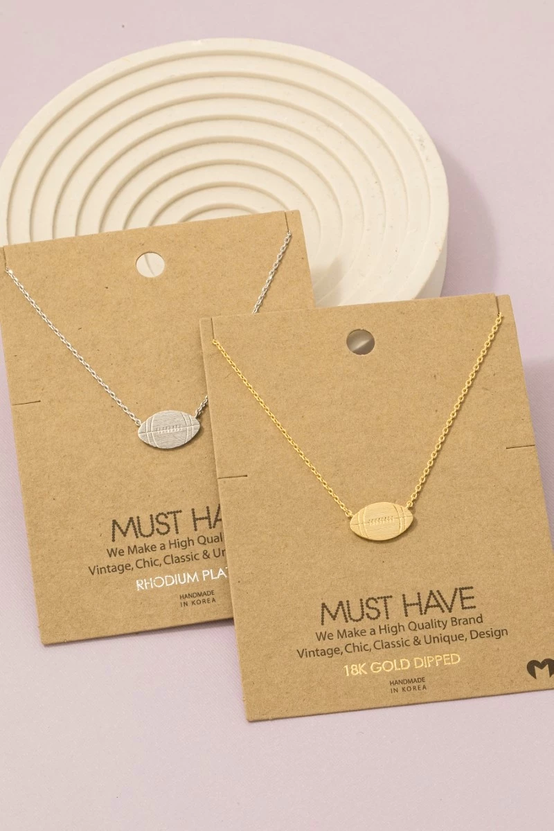 Game Day Dainty Football Pendant Necklace
