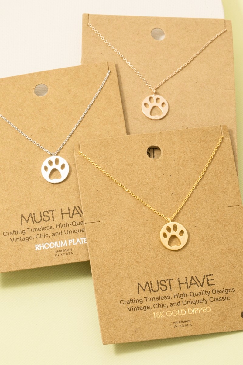 Paw Print Pendant Necklace