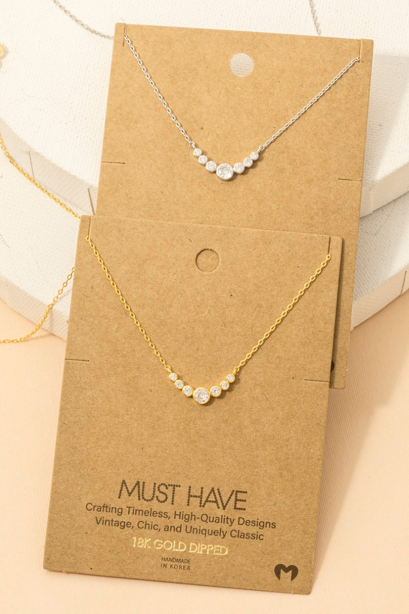Elegant Jewel Link Charm Necklace