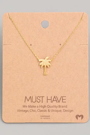 Palm Tree Pendant Necklace