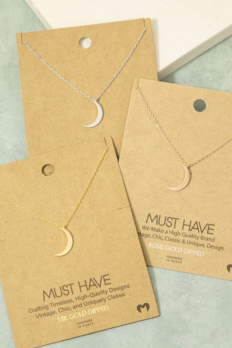 Moon Crescent Pendant Necklace