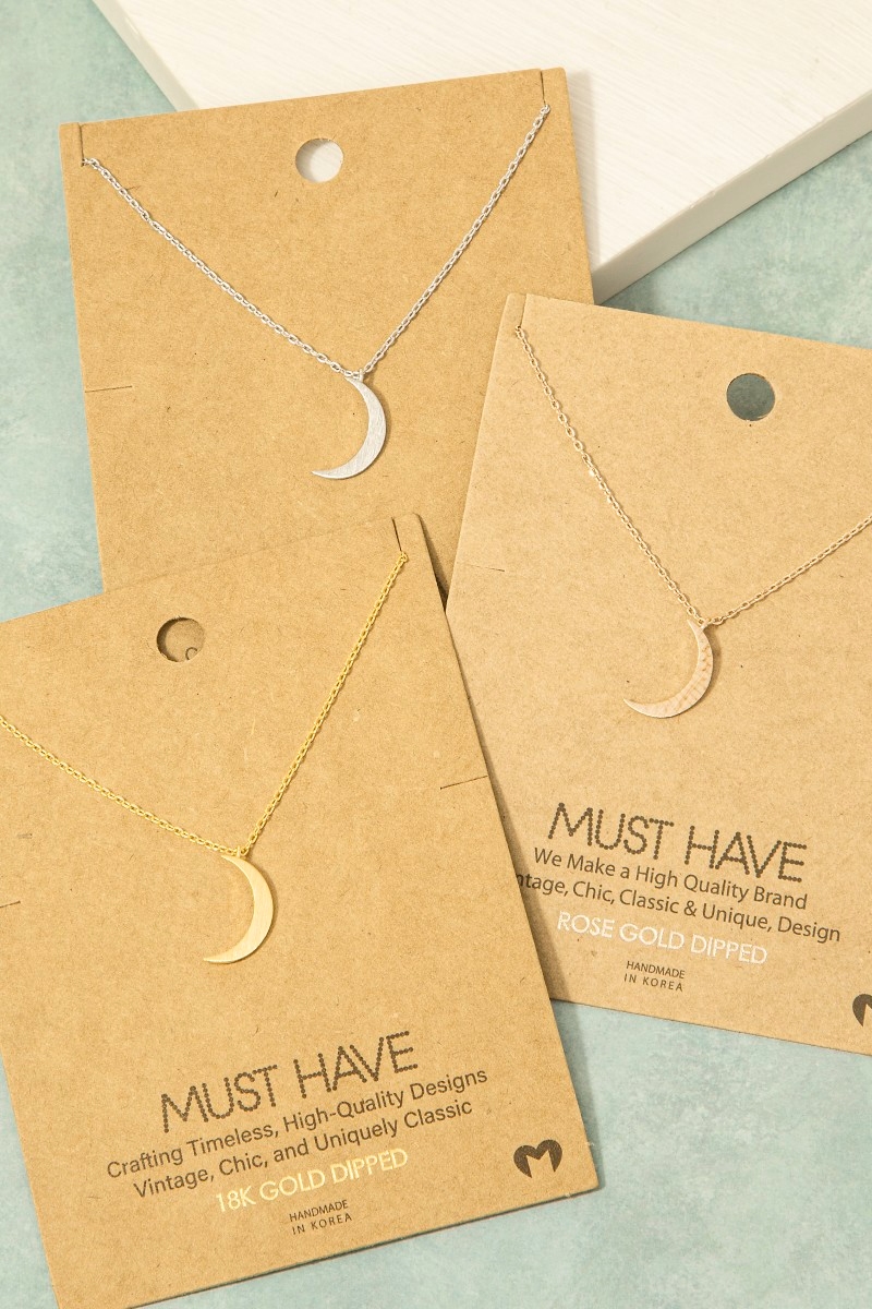 Moon Crescent Pendant Necklace