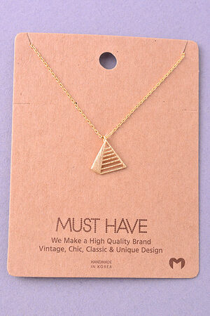 3D Pyramid Pendant Necklace