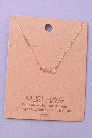 Dainty Fish Bone Pendant Necklace