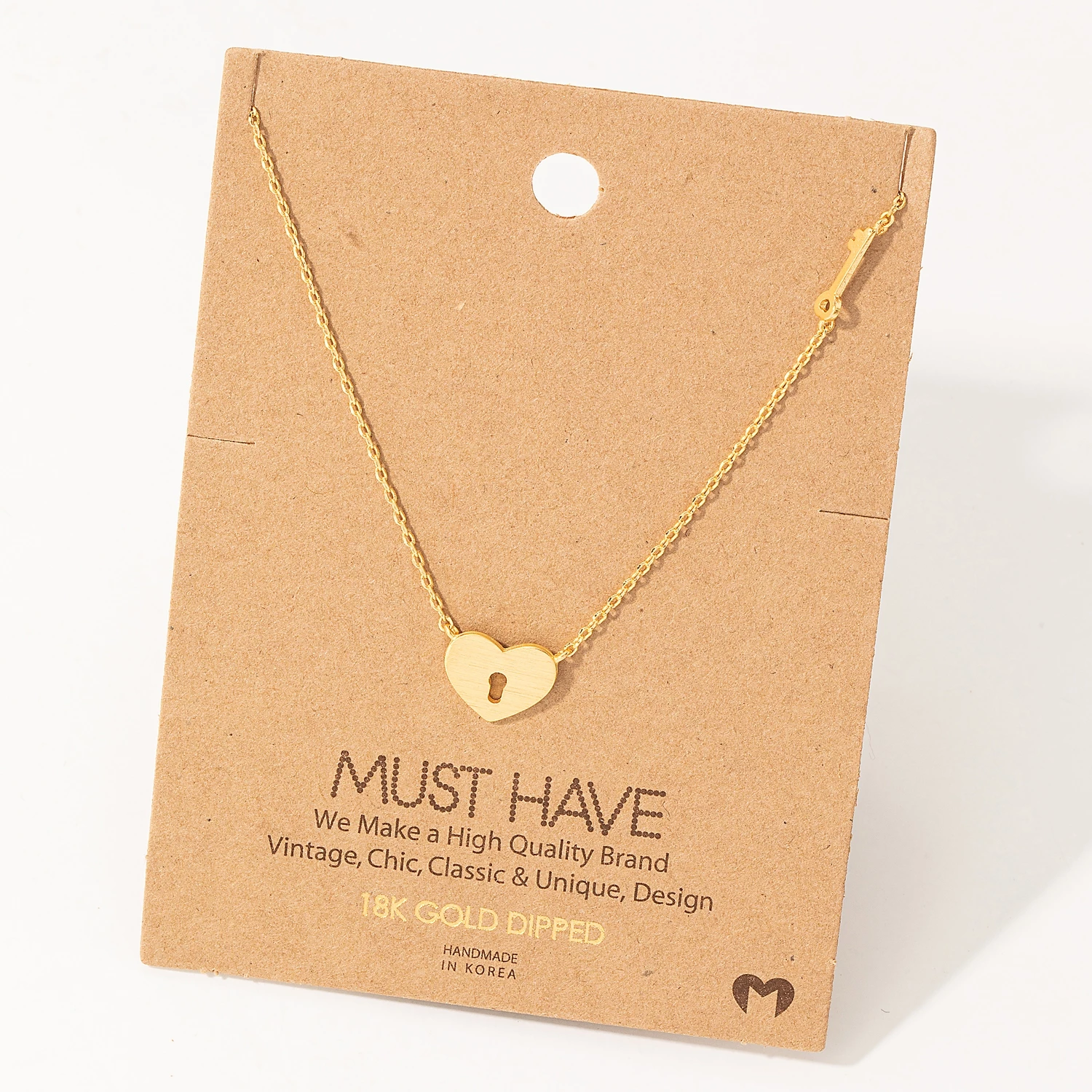 Heart Lock Pendant Necklace