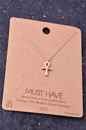 Key of Life Cross Pendant Necklace