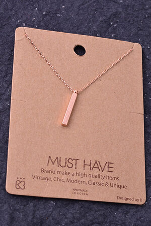 Solid Bar Drop Pendant Necklace