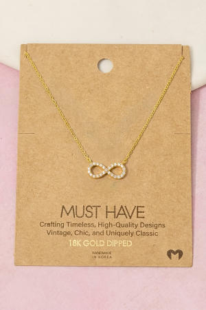 Gold Dipped Cz Infinity Pendant Necklace