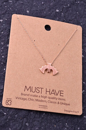 Upside Down Bat Pendant Necklace