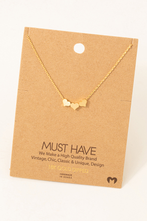 Three Dainty Hearts Necklace