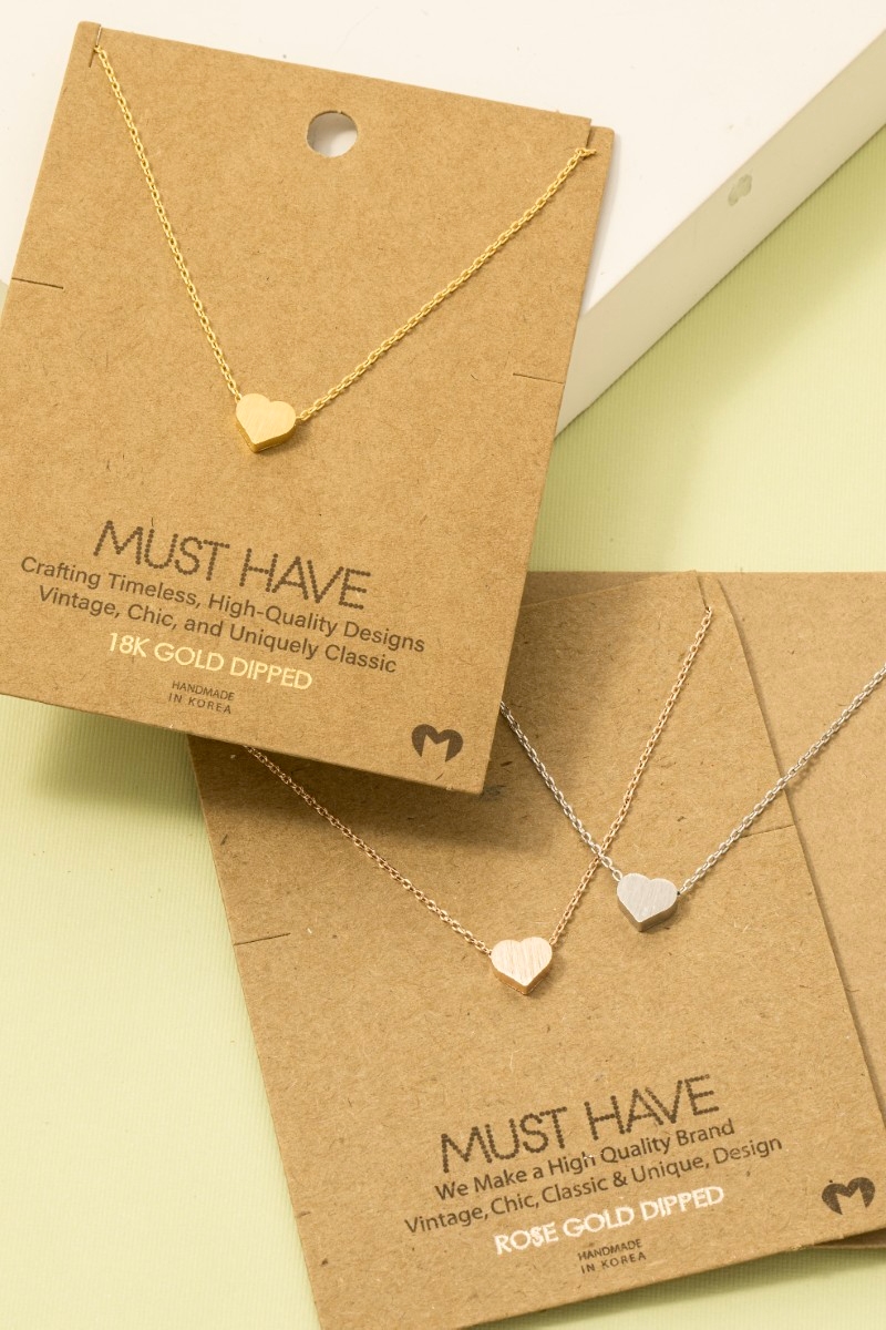 Gold Dipped Dainty Heart Pendant Necklace