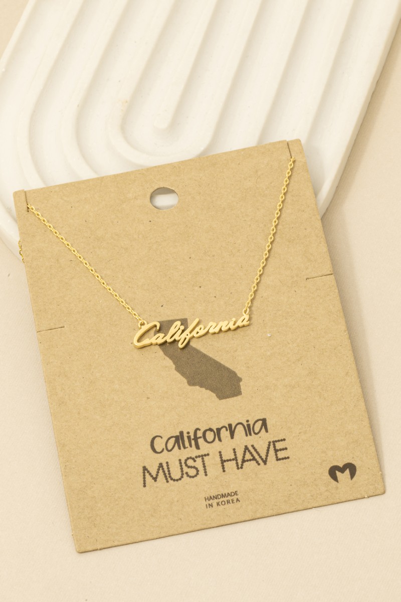 California Handwritten Pendant Necklace
