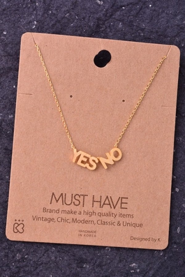 Yes No Pendant Necklace