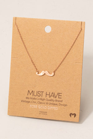 Dainty Mustache Pendant Necklace
