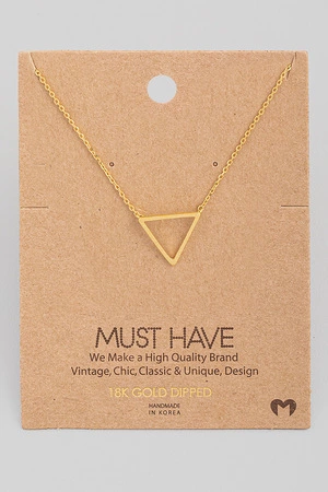 Open Triangle Pendant Necklace