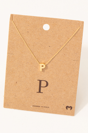 Initial P Pendant Necklace