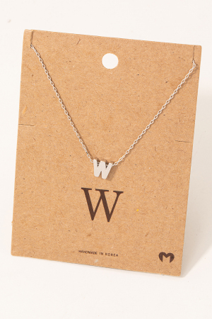 Initial W Pendant Necklace