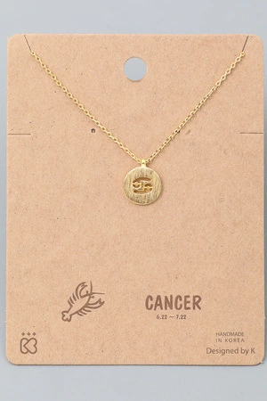 Cancer Zodiac Sign Coin Necklace.
