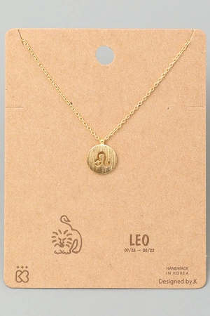 Leo Zodiac Sign Coin Necklace.