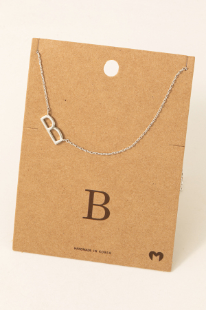 Delicate Initial Letter B Pendant Necklace
