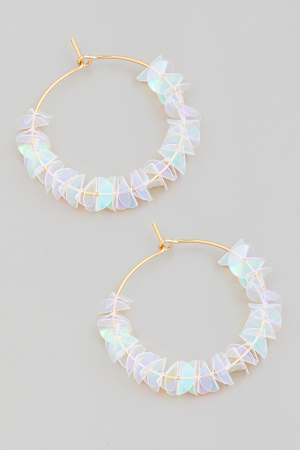 Layered Sequin Hoop Earrings
