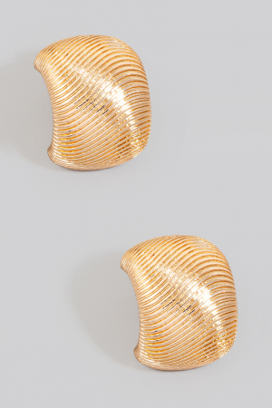 Textured Curved Shield Stud Earrings