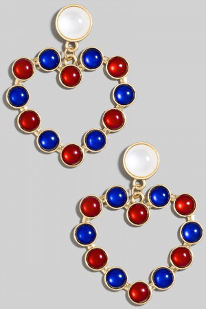 Acrylic Studded Hoop Dangle Earrings