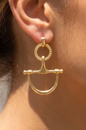 Equestrian Horsebit Stirrup Drop Earrings