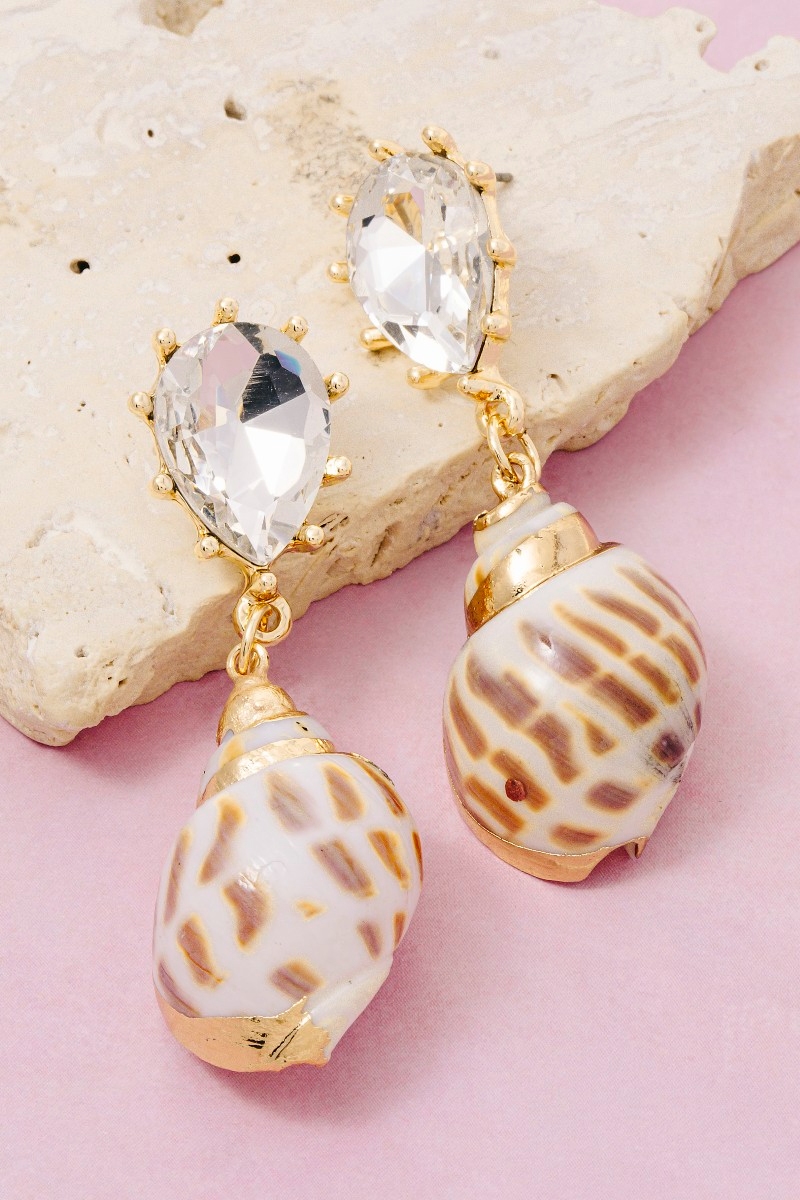 Natural Seashell Drop Earrings