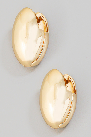 Metallic Oval Latch Hoop Earrings